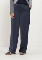 Donkerblauwe NEO NOIR Wijde broek EMMETT HEAVY SATEEN PANTS