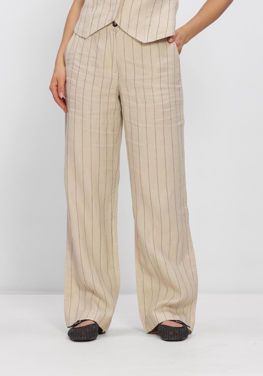 Zand MSCH COPENHAGEN Broeken/jumpsuits MSCHCLARITTE PANTS STP - large