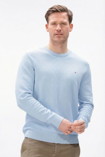 TOMMY HILFIGER Pull SEASONAL STRUCTURE CNECK Bleu clair - large