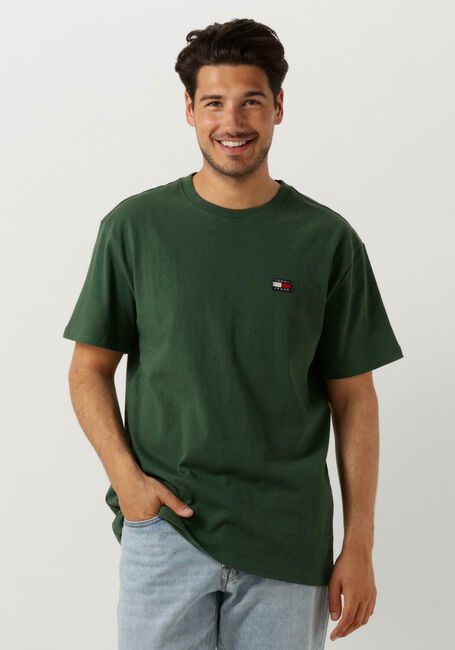 Donkergroene TOMMY JEANS T-shirt TJM CLSC TOMMY XS BADGE TEE - large