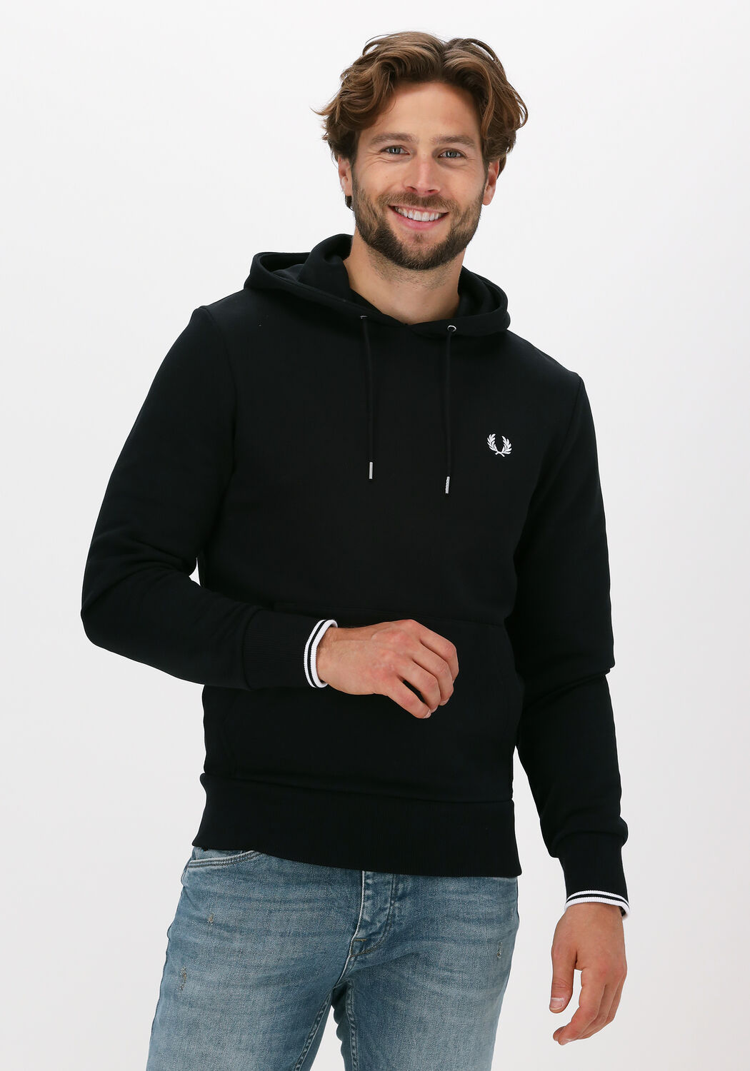 Fred perry trui zwart new arrivals