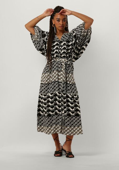 NUKUS Robe midi AMELIA DRESS GRAPHIC en noir - large