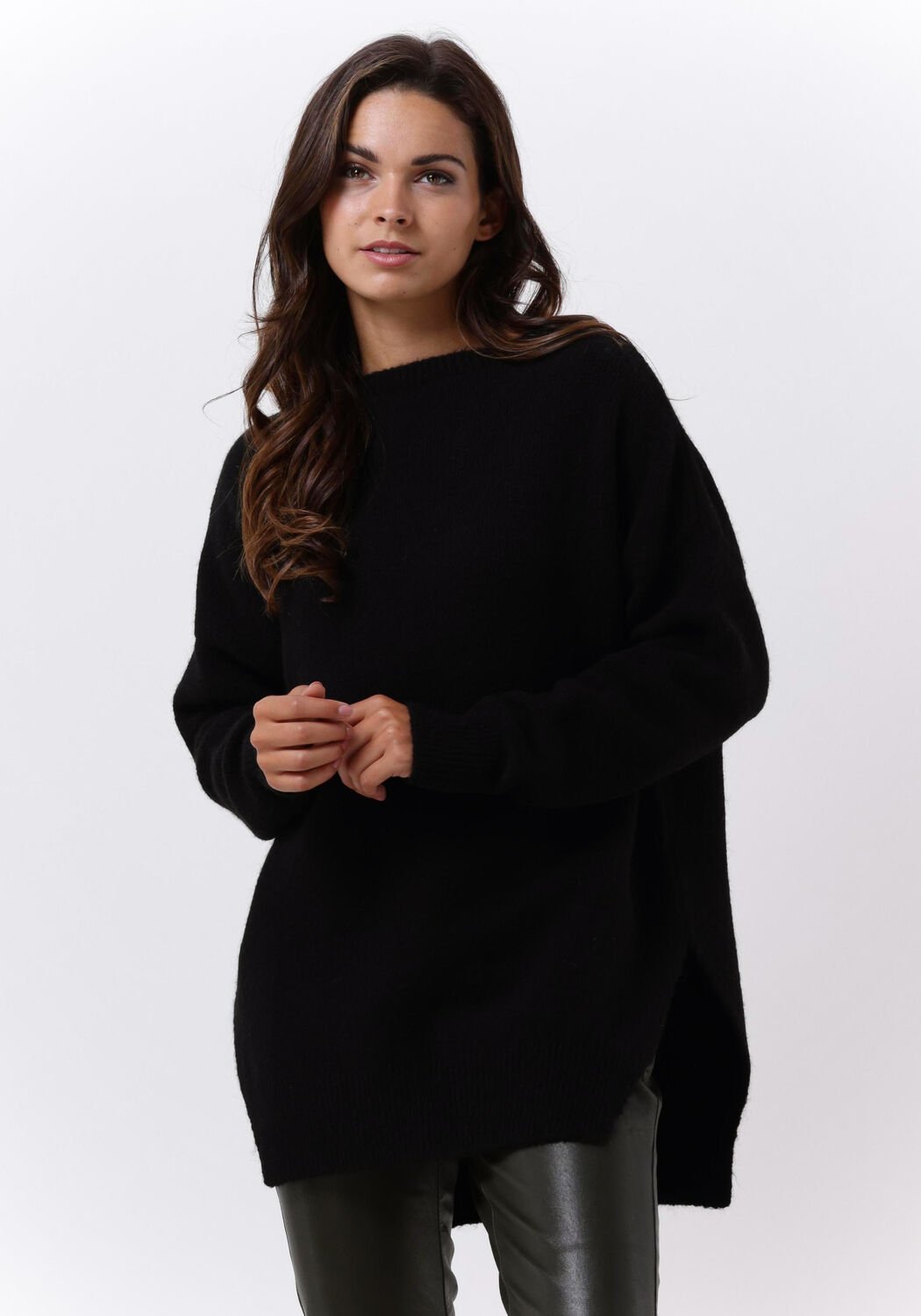 Zwarte PENN INK Trui PULLOVER SPLITT Omoda