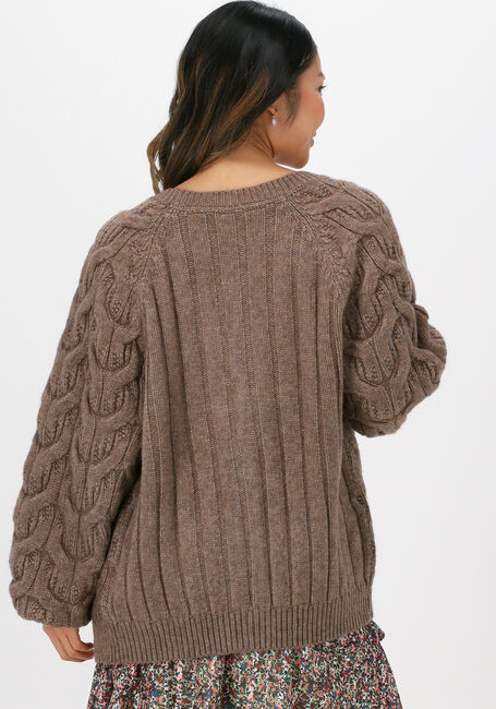 CO'COUTURE Gilet JENNESE CABLE CARDIGAN en taupe - large