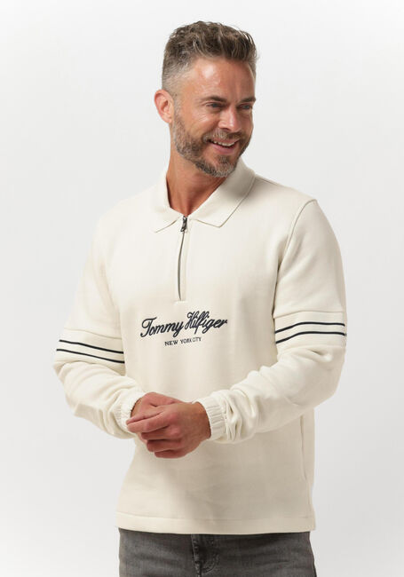 TOMMY HILFIGER Pull MIXED TYPE POPOVER SWEATSHIRT en beige - large