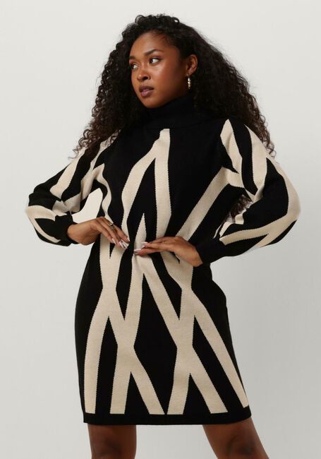 OBJECT Mini robe OBJRAY L/S KNIT ROLLNECK DRESS en noir - large