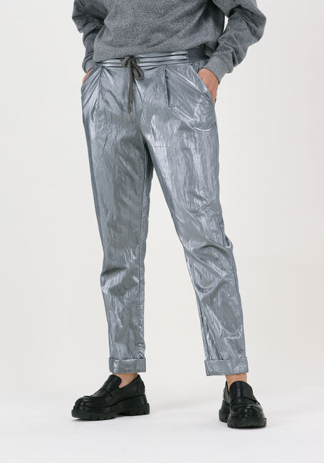 SUMMUM Pantalon TROUSERS COATED FABRIC en argent - large