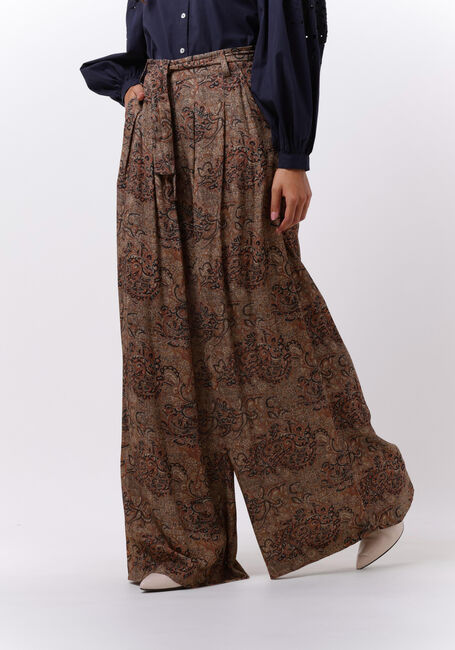 BY-BAR Pantalon large VIDE PAISLEY PANT en marron - large