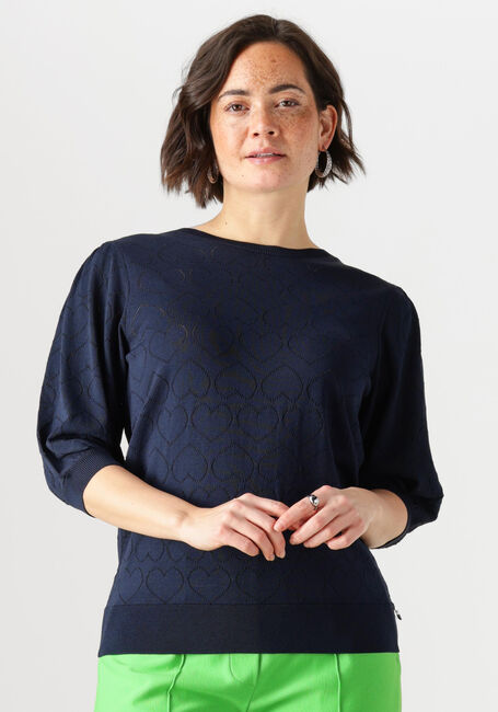 JANSEN AMSTERDAM Haut JUDITH TOP JK 136 SHORT SLEEVE Bleu foncé - large