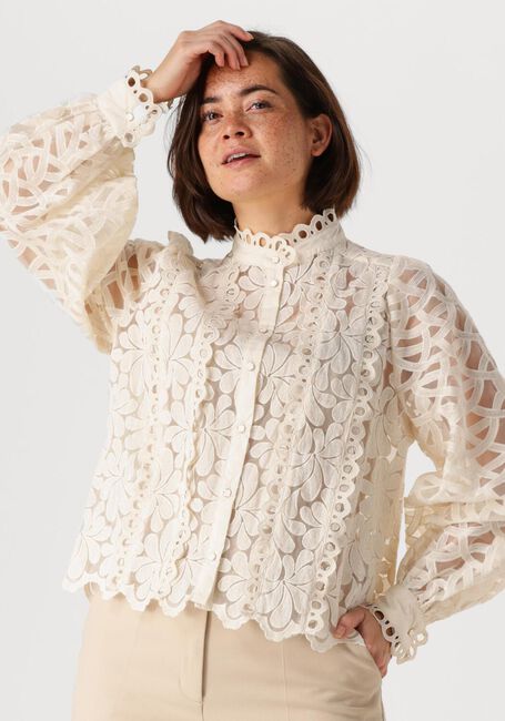 SUMMUM BLOUSE LACE ORGANZA Blouses en blanc - large