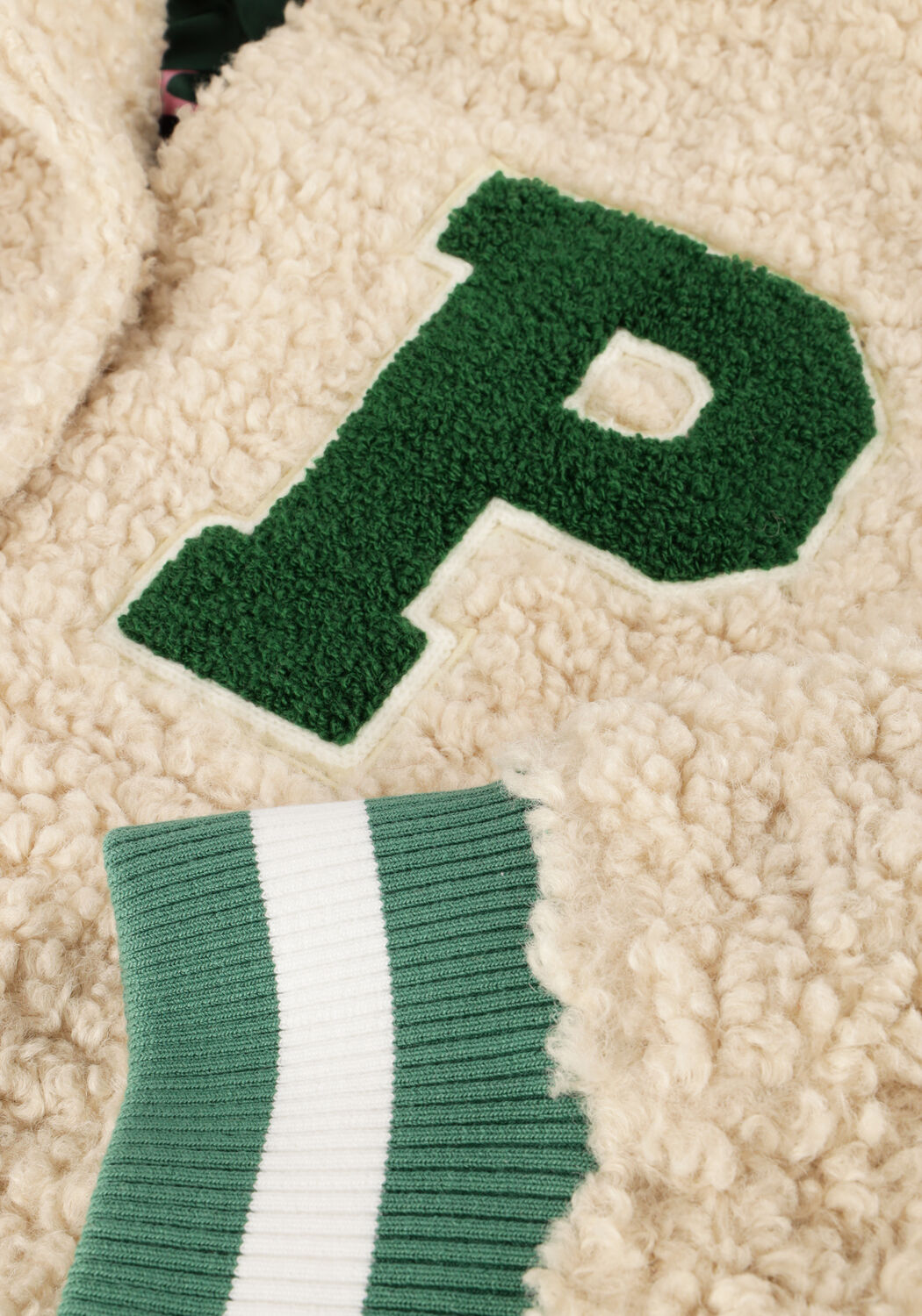 Ecru POM AMSTERDAM Jack JACKET - TEDDY BASEBALL ECRU - large