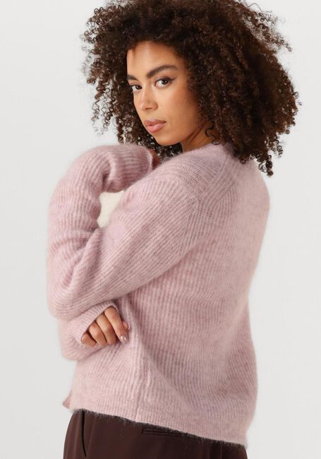 SECOND FEMALE Pull ANDREA KNIT RIB LS CARDIGAN en rose - large