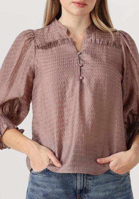 Taupe CO'COUTURE  CHARLIECC FRILL SS SHIRT - large