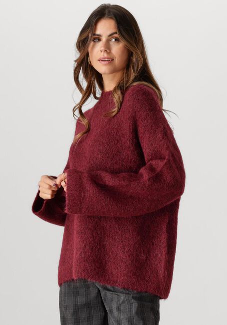 SELECTED FEMME Pull SLFGABELLA LS KNIT O-NECK CAMP Bordeaux - large