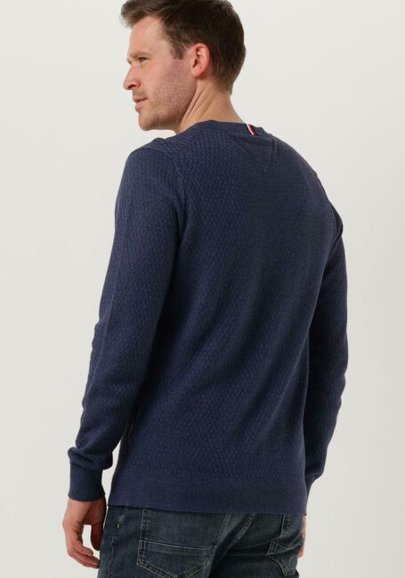 TOMMY HILFIGER Pull CROSS STRUCTURE CREW NECK en bleu - large