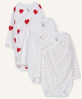 Witte PETIT BATEAU  3 BODIES NAISS ML Witte PETIT BATEAU  3 BODIES NAISS ML - medium