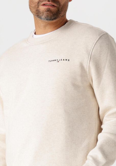 Beige TOMMY JEANS Sweater TJM REG LINEAR CREW EXT - large