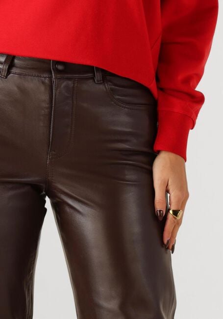 ROUGE EDIT Pantalons longs ROUCAMDEN RW S/F LEATHER TROUSERS en marron - large
