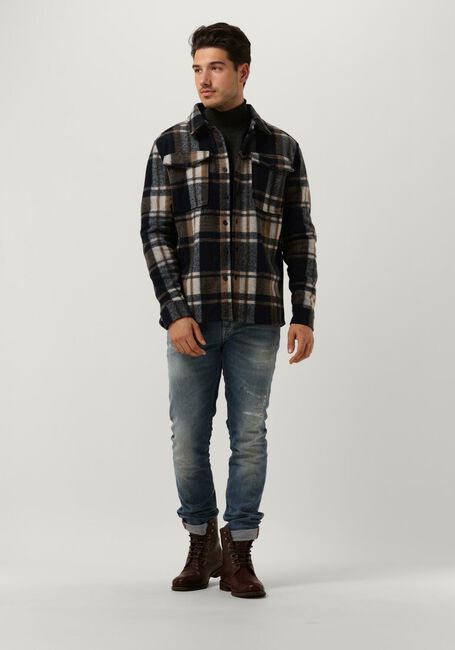 PUREWHITE Surchemise CHECK WOOL LOOK SHIRT Bleu foncé - large