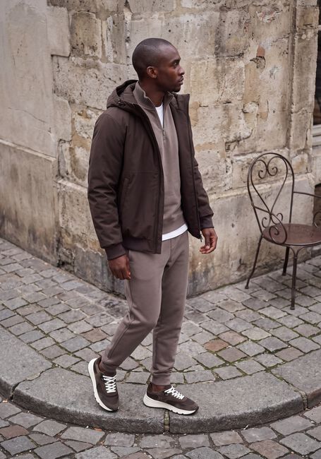 GENTI Chandail HALF ZIP SWEAT en taupe - large