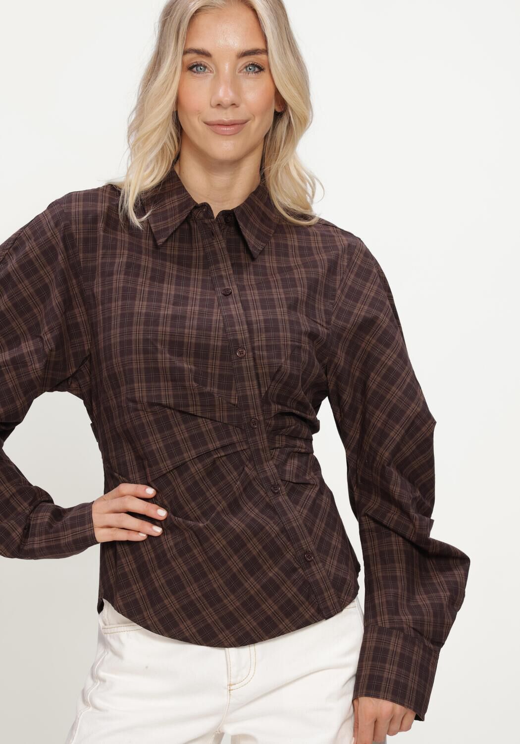 NOTRE-V NV-ISA BIG CHECK Blouses en marron - large