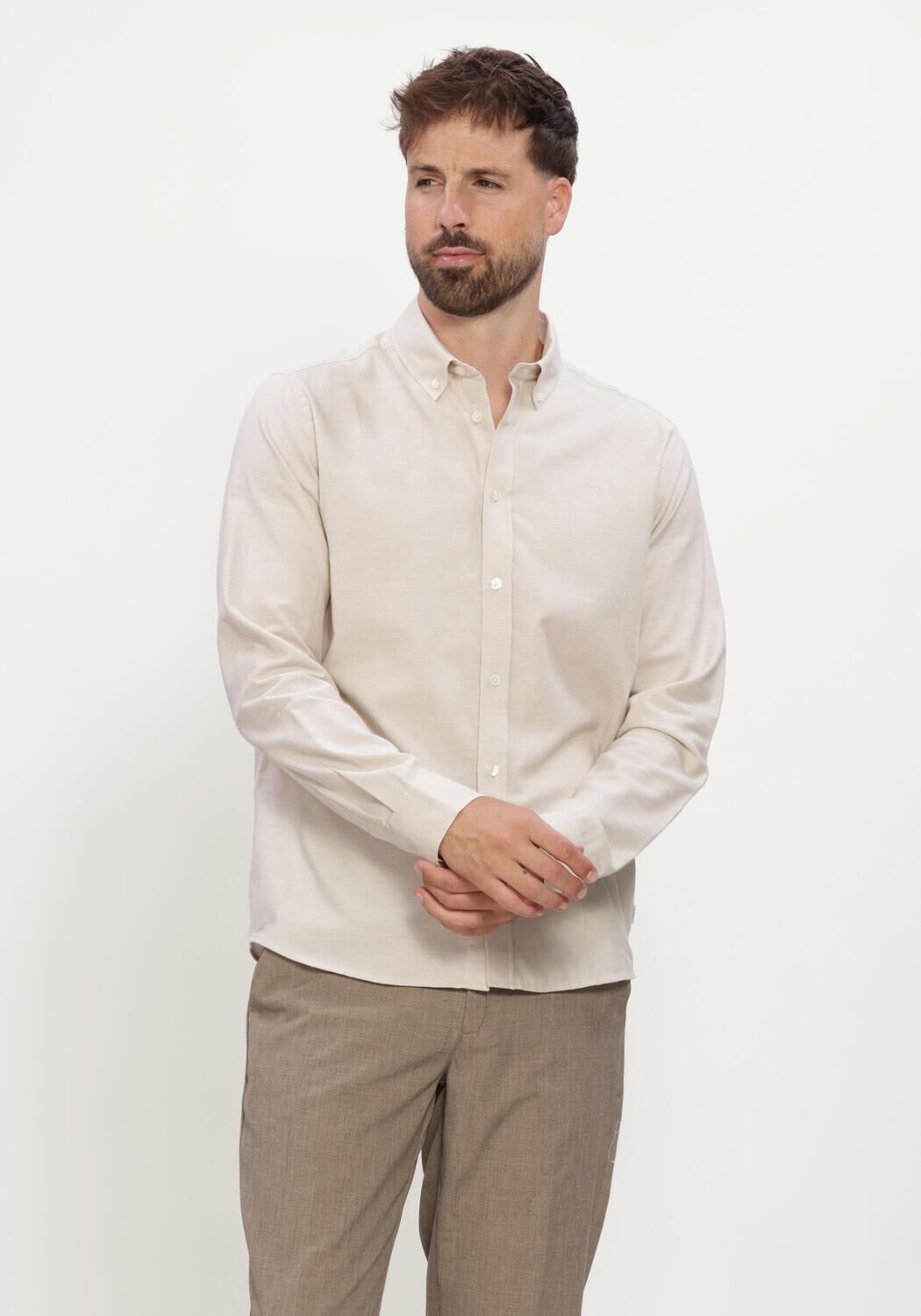 LES DEUX Chemise classique SOFT FLANNEL SHIRT en blanc - large