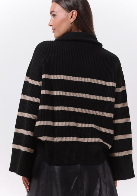 Zwarte NEO NOIR Trui NEVENA STRIPE KNIT BLOUSE - large