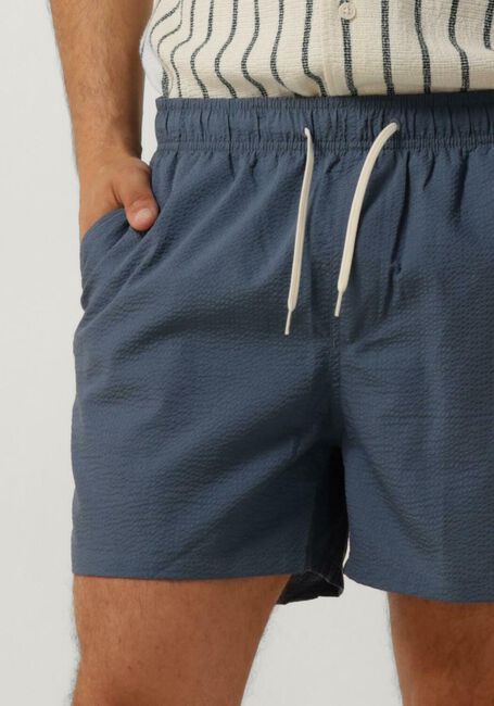 Blauwe SELECTED HOMME Zwembroeken SLHCOOPER SEERSUCKER SWIMSHORTS - large