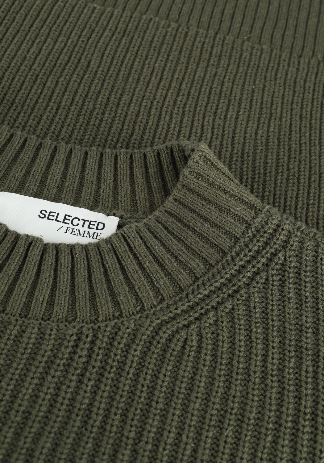 Groene SELECTED WOMEN Trui SLFLESLIE LS KNIT O-NECK B - large