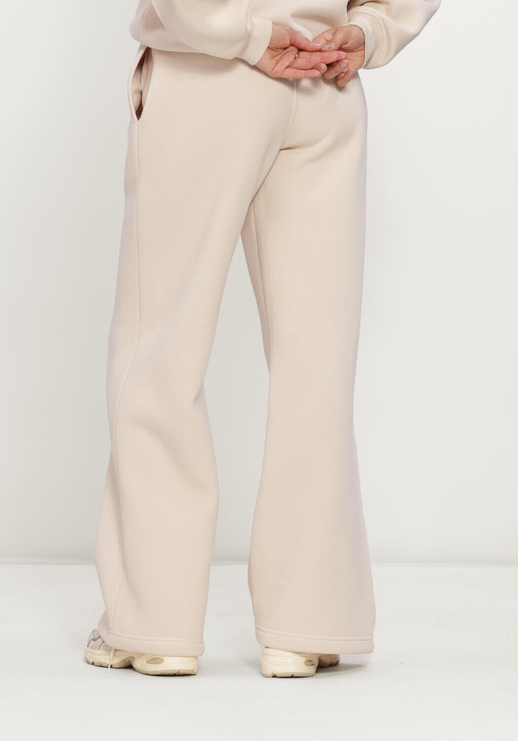 Beige THE LOLA CLUB Flared broek EBONY PANTS - large