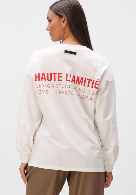 HAUTE L'AMITI&Eacute; STUDIO LS PRINT TEE Blouses Cr&egrave;me - large