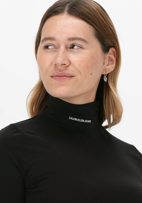 CALVIN KLEIN Haut MICRO BRANDING LS ROLL NECK en noir - large
