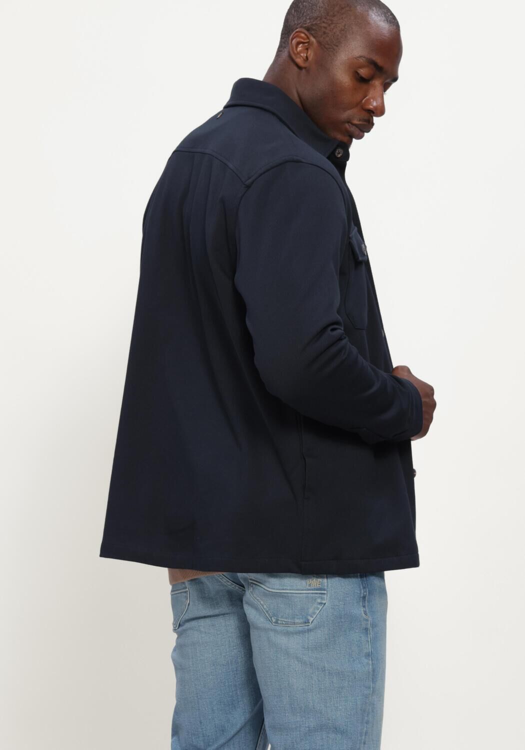 PME LEGEND Chemise d&eacute;contract&eacute; LONG SLEEVE SHIRT COMFORT HEAVY TWILL Bleu fonc&eacute; - large