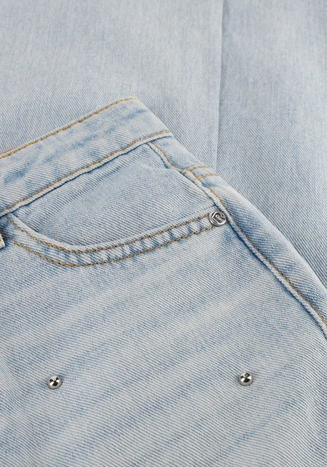 Lichtblauwe RAIZZED Wide jeans MONACO STUD - large