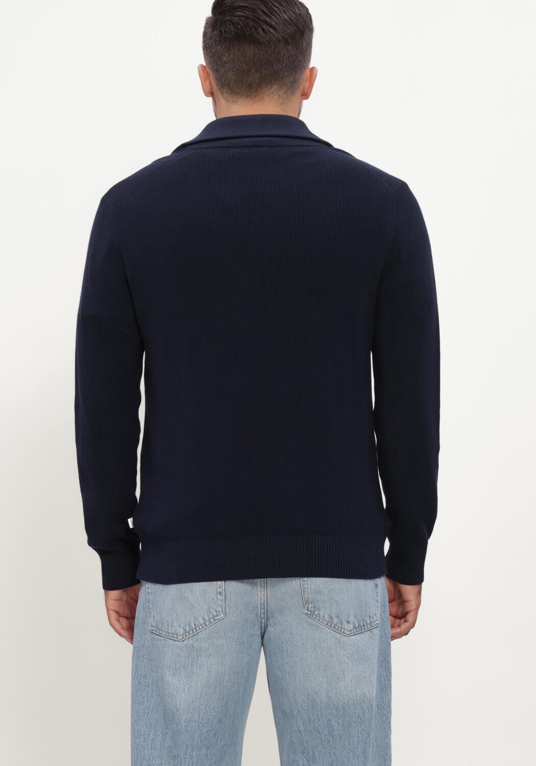JC RAGS Pull PULLOVER HALF ZIP EDGAR Bleu fonc&eacute; - large