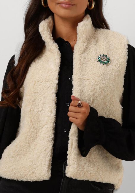 POM AMSTERDAM Gilet GILET - TEDDY LOVE Écru - large
