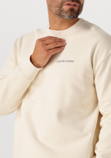 LYLE & SCOTT Chandail SCRIPT BRUSH BACK CREW NECK SWEATSHIRT en beige - large