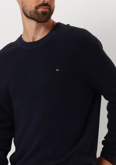 Donkerblauwe TOMMY HILFIGER Trui STRUCTURE CREW NK - large