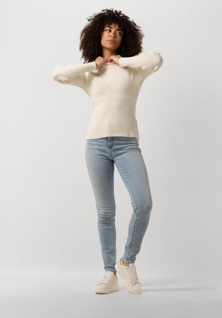 GUESS Pull LS RITA FUNNEL NK CABLE SWTR Blanc - large