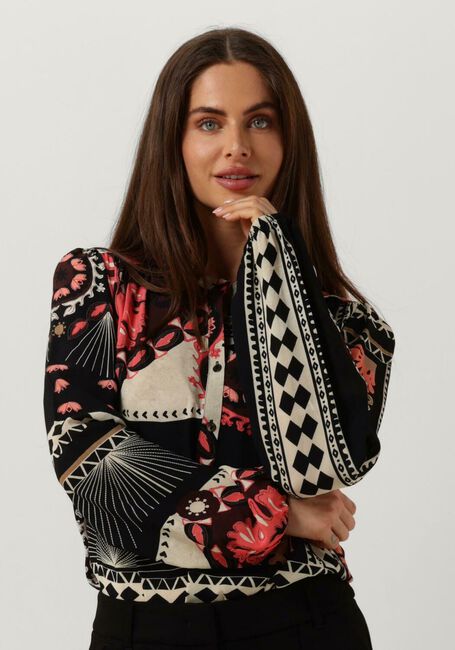 Zwarte SUMMUM  TOP SCARF PRINT - large