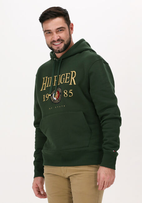 TOMMY HILFIGER Chandail ICON CREST HOODIE Vert foncé - large