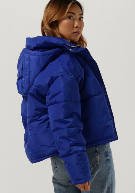 Blauwe COLOURFUL REBEL Gewatteerde jas RUYA CROPPED PUFFER JACKET - large