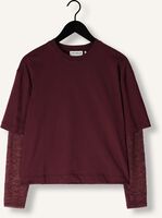 Bordeaux CATWALK JUNKIE T-shirt LOOSE FIT TSHIRT WITH LACE SLEEVES Bordeaux CATWALK JUNKIE T-shirt LOOSE FIT TSHIRT WITH LACE SLEEVES - medium