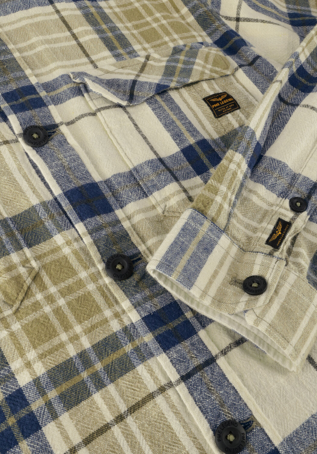 PME LEGEND Chemise d&eacute;contract&eacute; LONG SLEEVE SHIRT CTN YD CHECK en vert - large