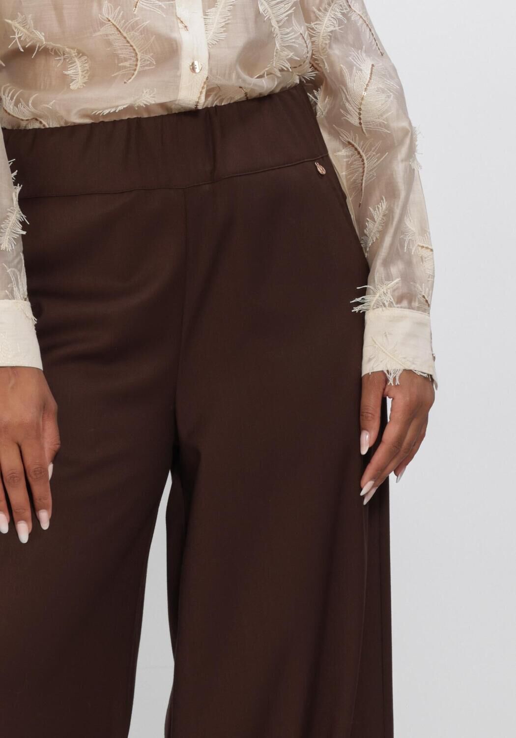 NUKUS Pantalon large LIEVE PANTS en marron - large