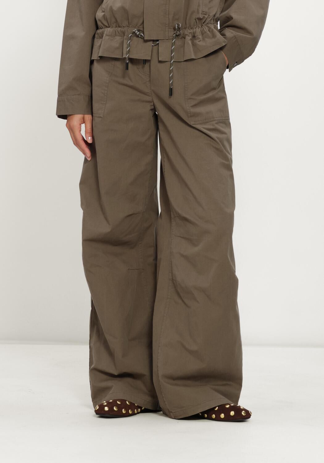 Olijf MODSTR&Ouml;M Wijde broek URANIAMD PANTS - large