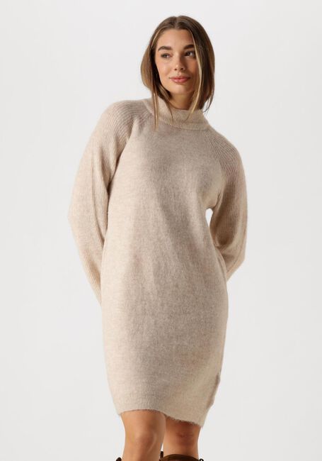 SELECTED FEMME Mini robe SLFLULU LS HIGH NECK KNIT DRESS en beige - large