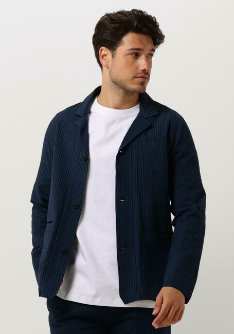 Blauwe BUTCHER OF BLUE Casual overhemd WORKER SEERSUCKER BLAZER - large