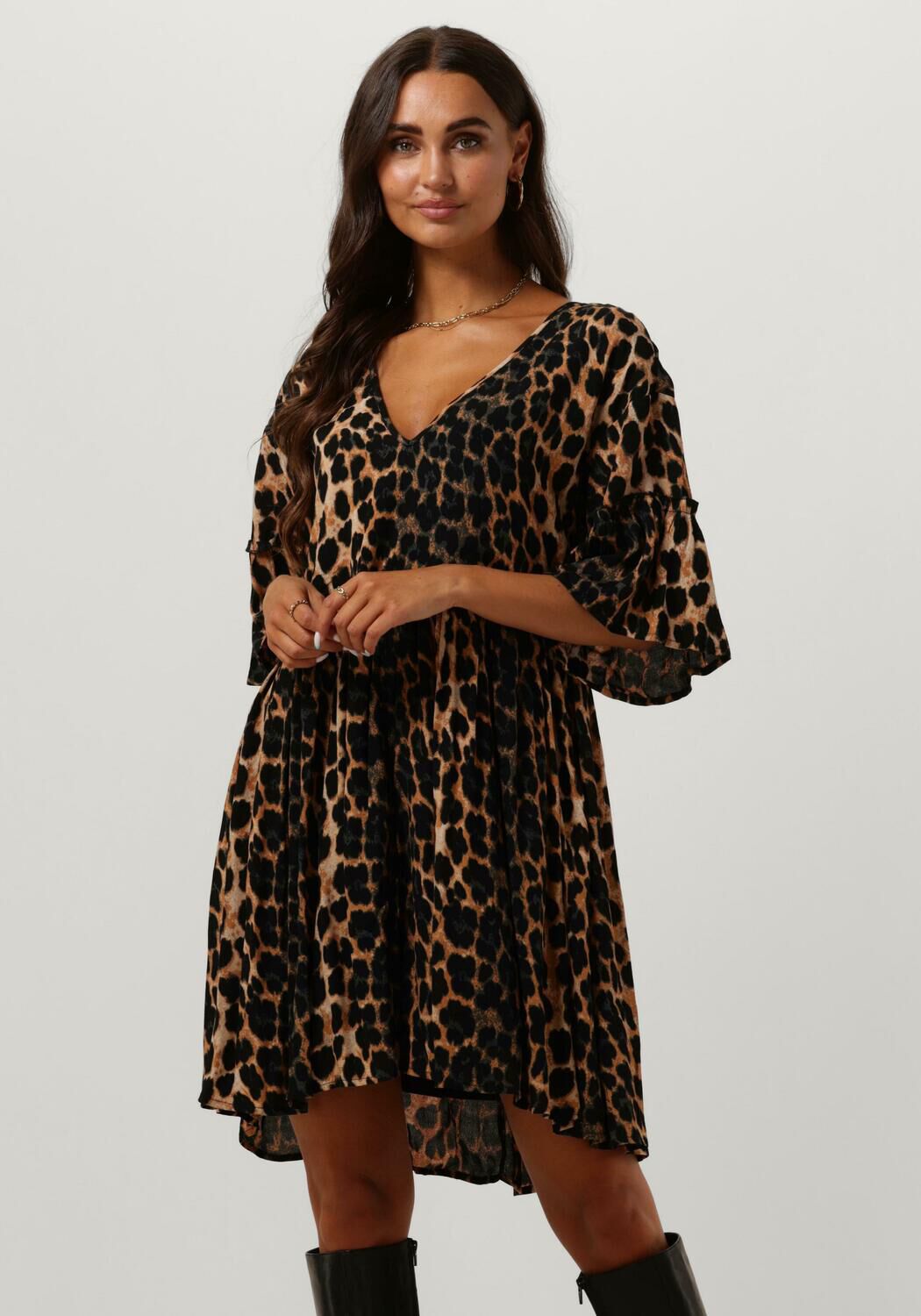 ALIX THE LABEL Mini robe LADIES WOVEN ANIMAL DRESS 1 en marron Omoda