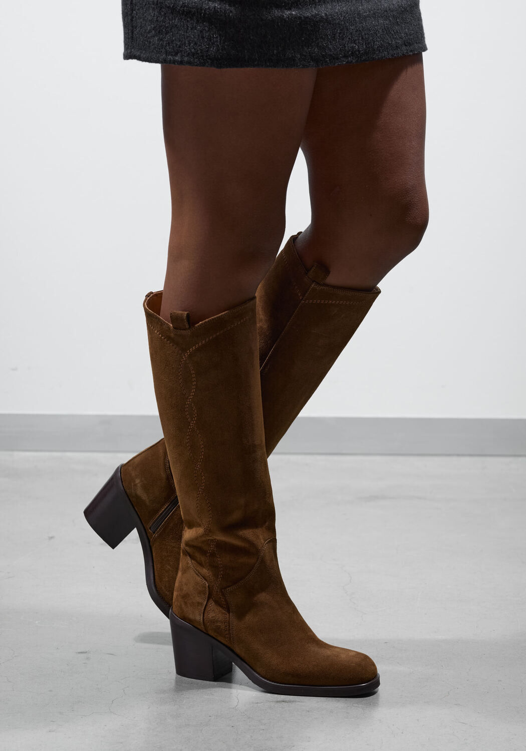 STEFANO LAURAN Bottes hautes B5631 en cognac - medium